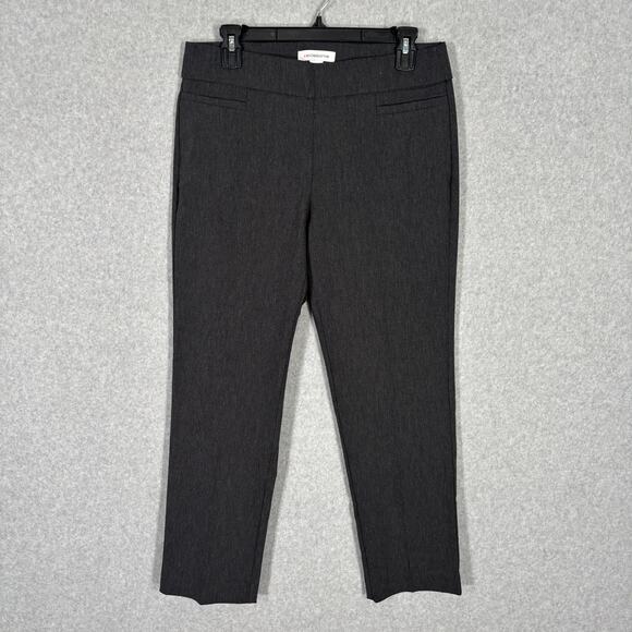 Liz Claiborne Pants Womens 8P Charcoal Lisa Pull On Pixie Career Office Jegging - Picture 1 of 10